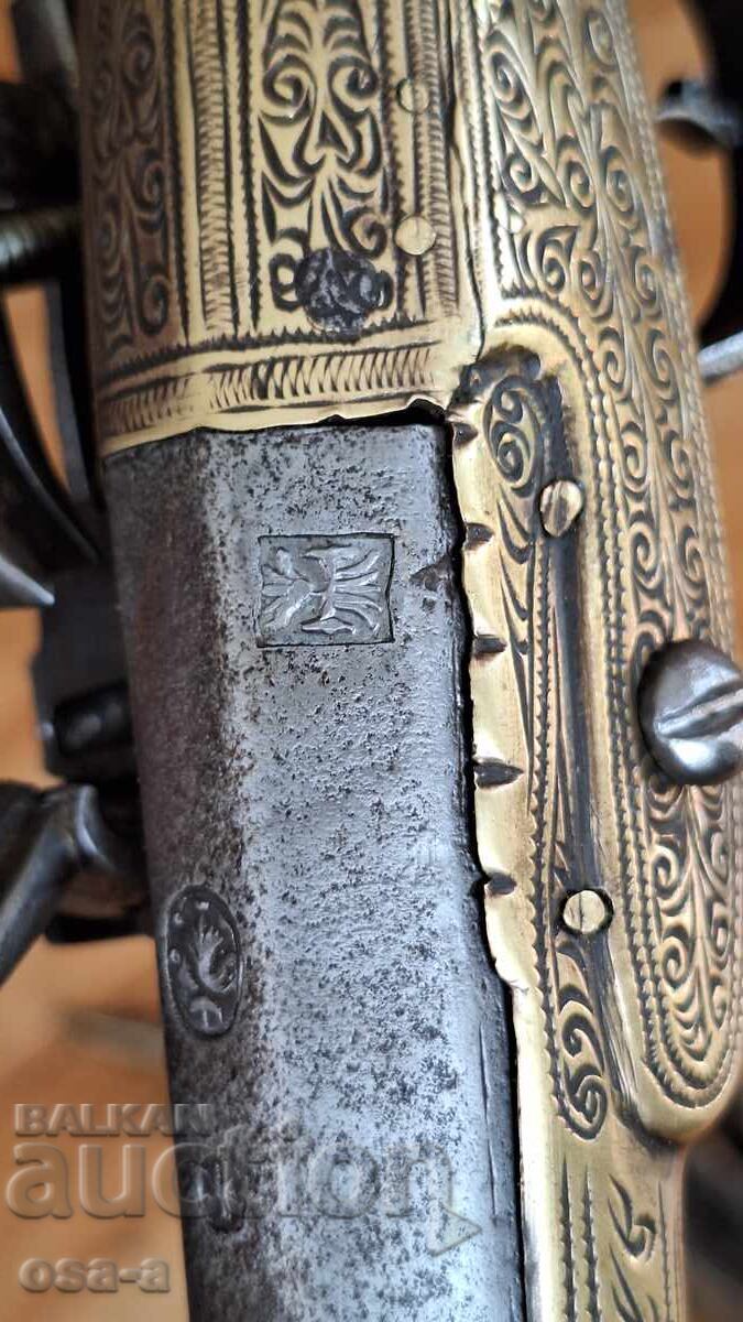 Pereche de pistoale cu cremene, pistoale cu țeavă ghintuită, revolver, pistol - 10