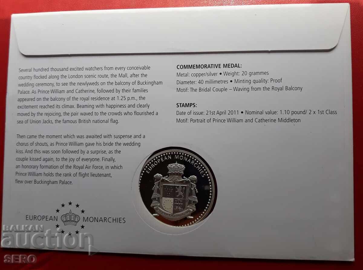 Auction  UK - "Royal Wedding" medal and postage stamp in a commemorative envelope
