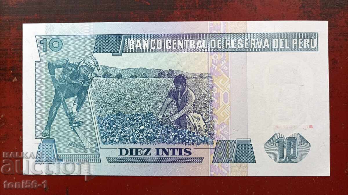 Peru 10 inti 1988 UNC cu preț € 2.00 | 3.91 BGN