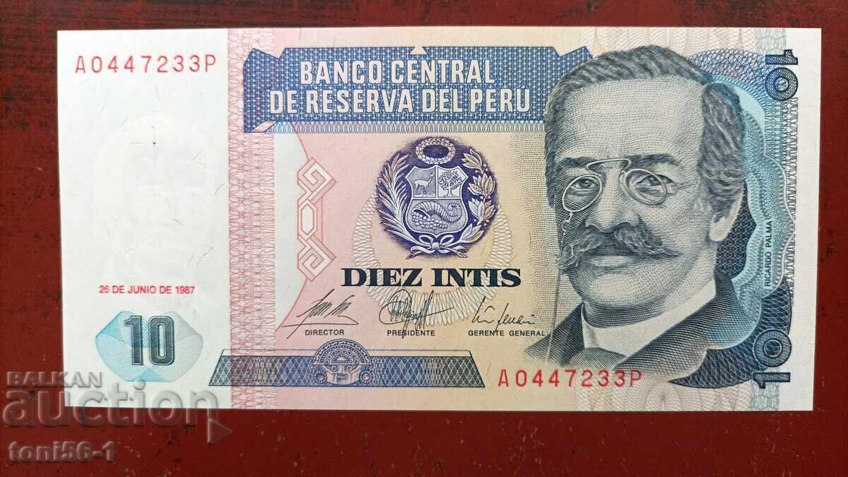Peru 10 inti 1988 UNC