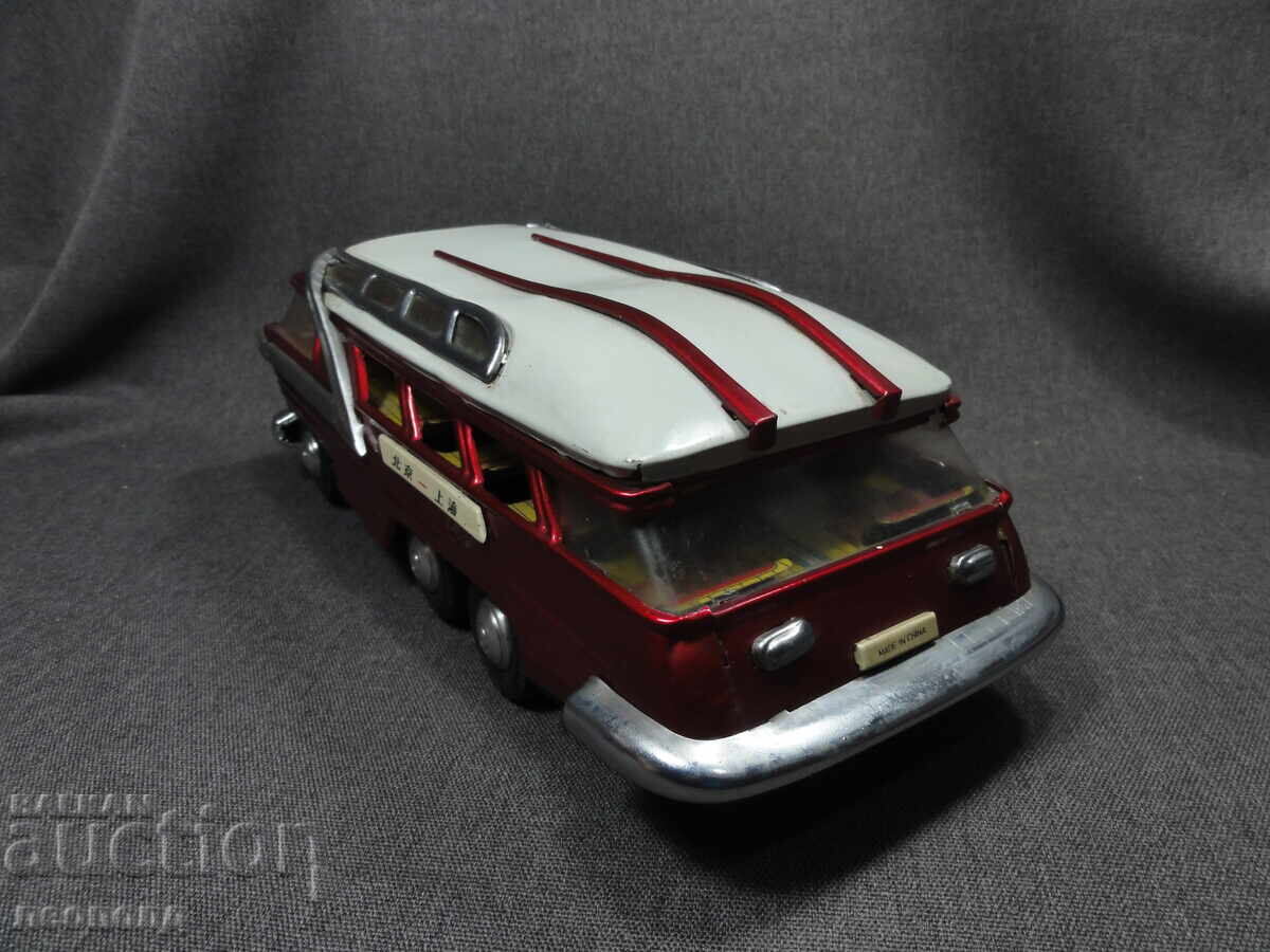 Auction  OLD RETRO SOC TIN TOY BUS SHANGHAI CHINA