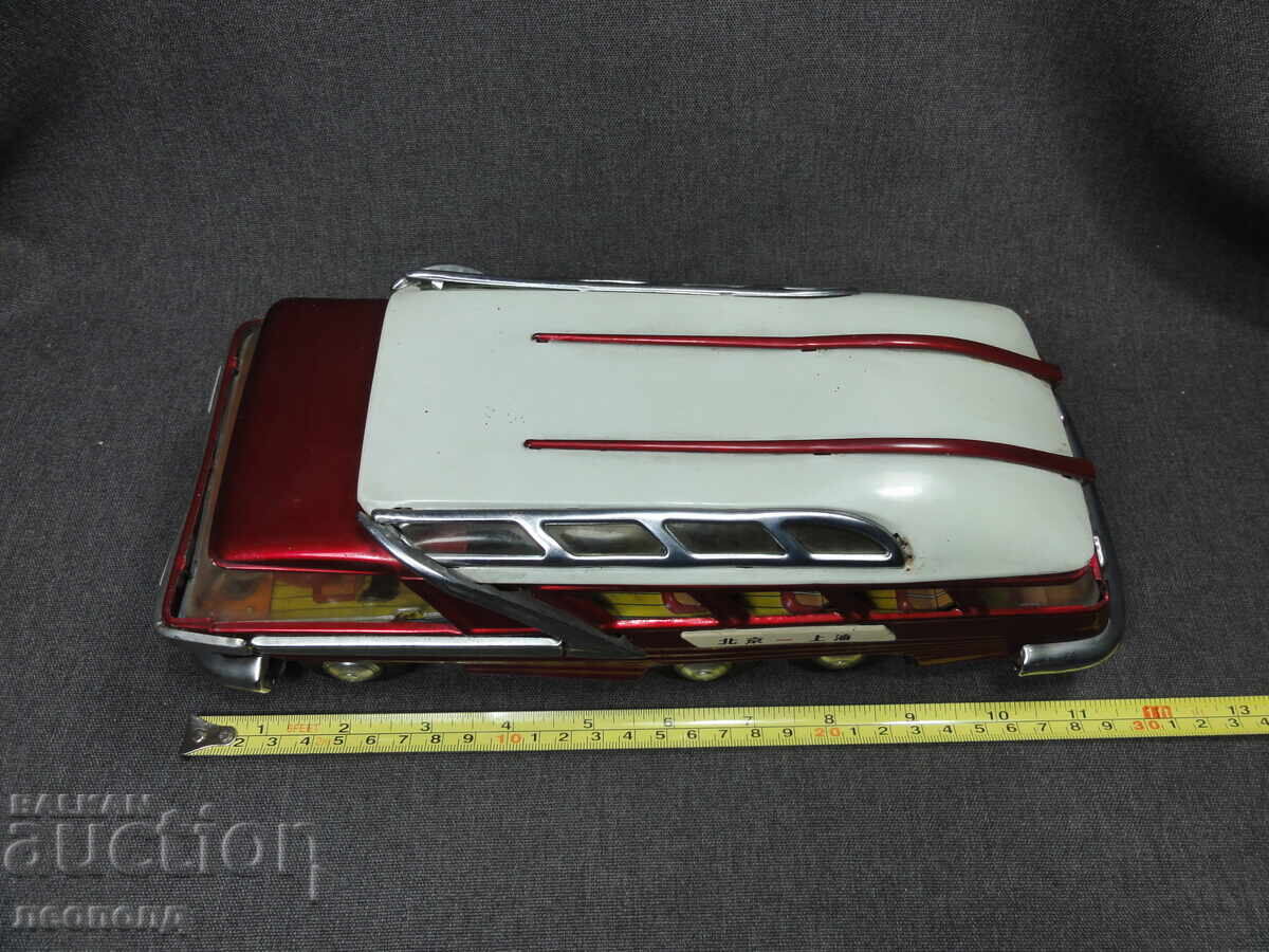 OLD RETRO SOC TIN TOY BUS SHANGHAI CHINA - 7