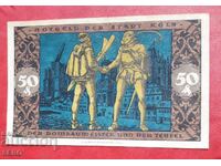 Банкнота-Германия-С.Рейн-Вестфалия-Кьолн-50 пфенига 1922