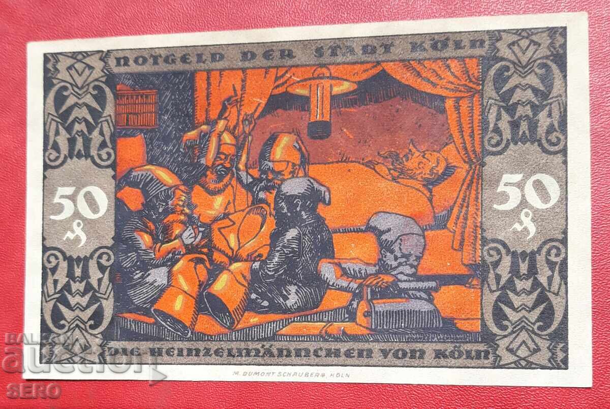 Banknote-Germany-S.Rhine-Westphalia-Cologne-50 Pfennig 1922