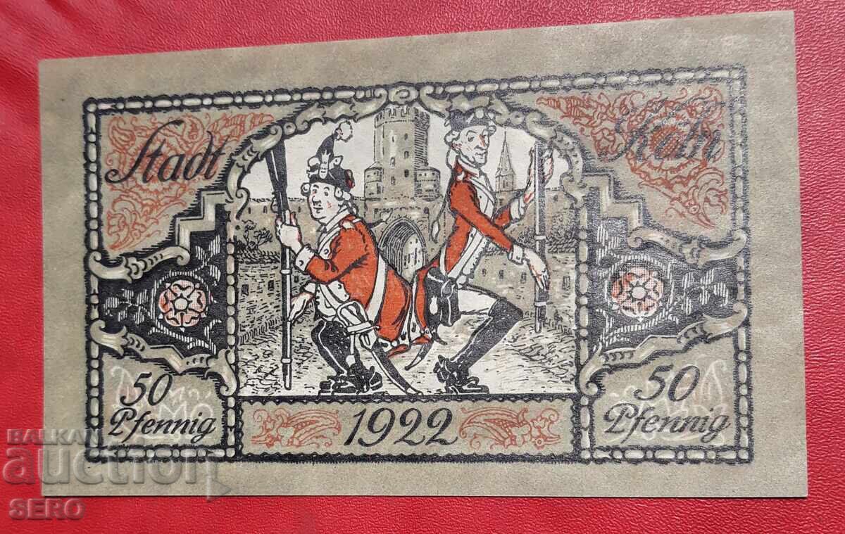 Банкнота-Германия-С.Рейн-Вестфалия-Кьолн-50 пфенига 1922