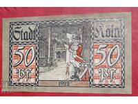 Банкнота-Германия-С.Рейн-Вестфалия-Кьолн-50 пфенига 1922