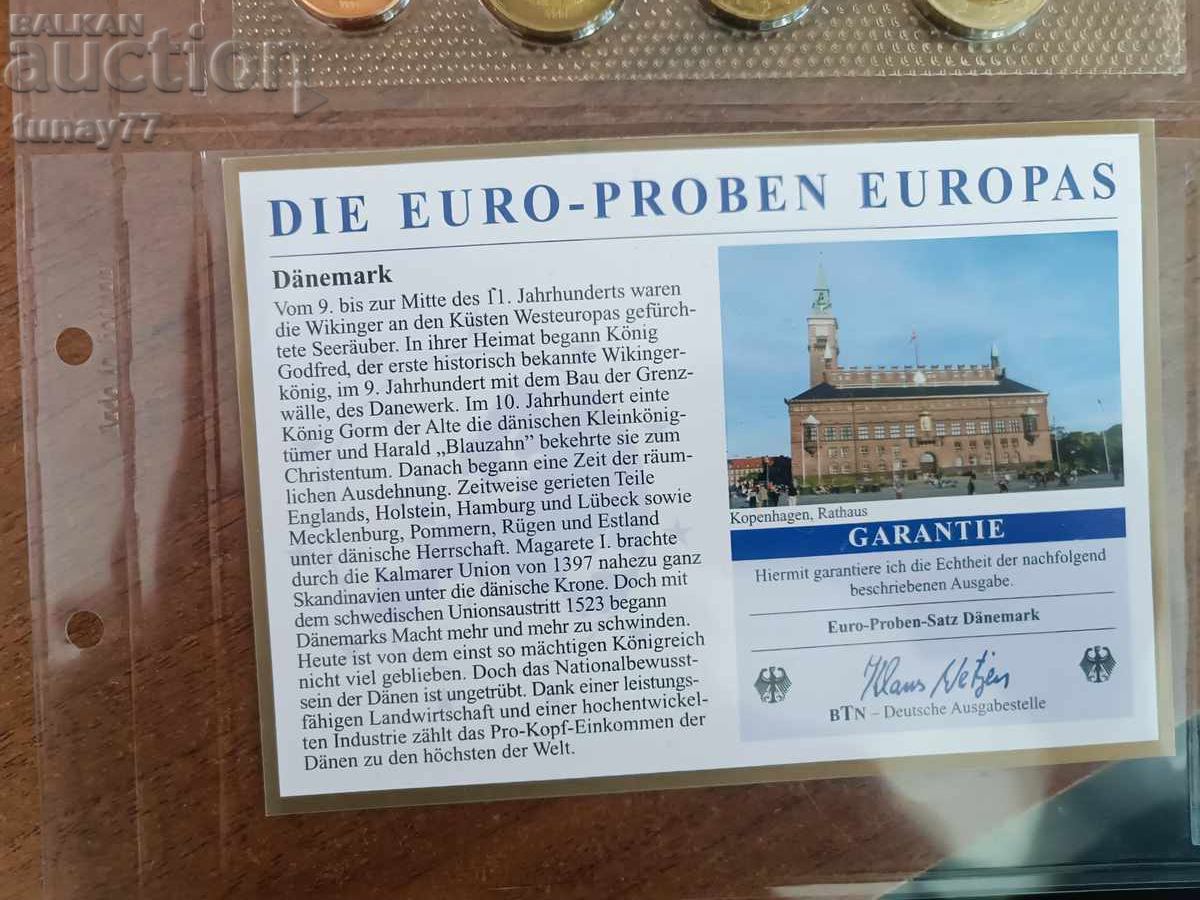 Auction  Numismatic set with Danish euro trial coins