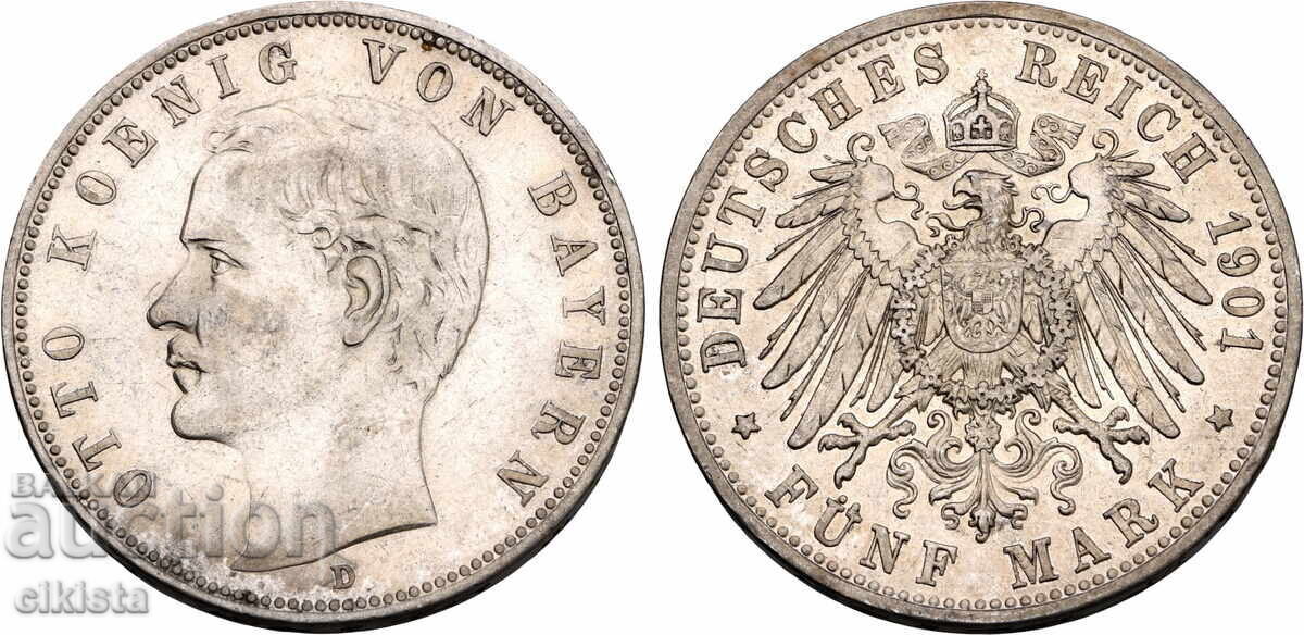 5 mărci Bavaria Germania 1901 D