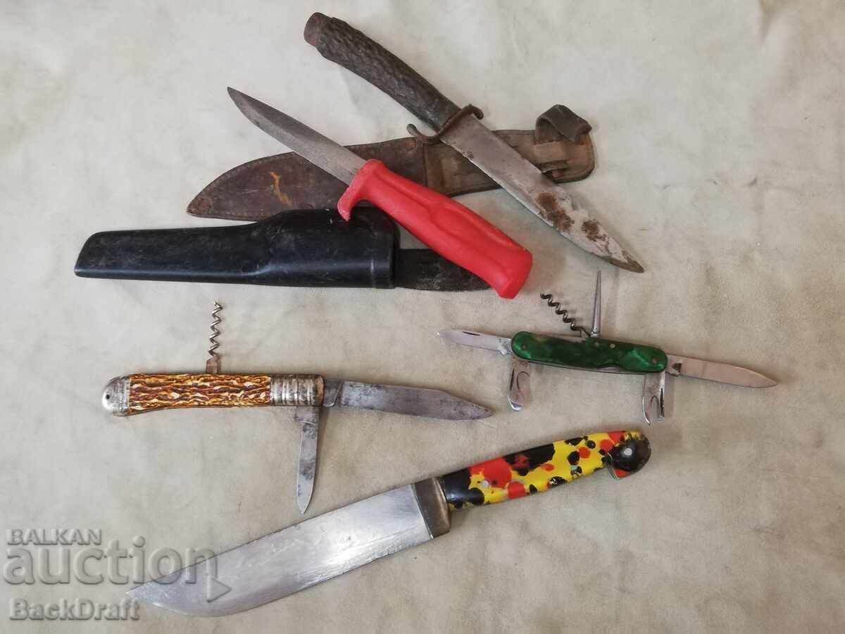 Lot de cuțite de buzunar pliabile vechi, cuțit, lamă, briceaguri cu preț € 41.90 | 81.95 BGN