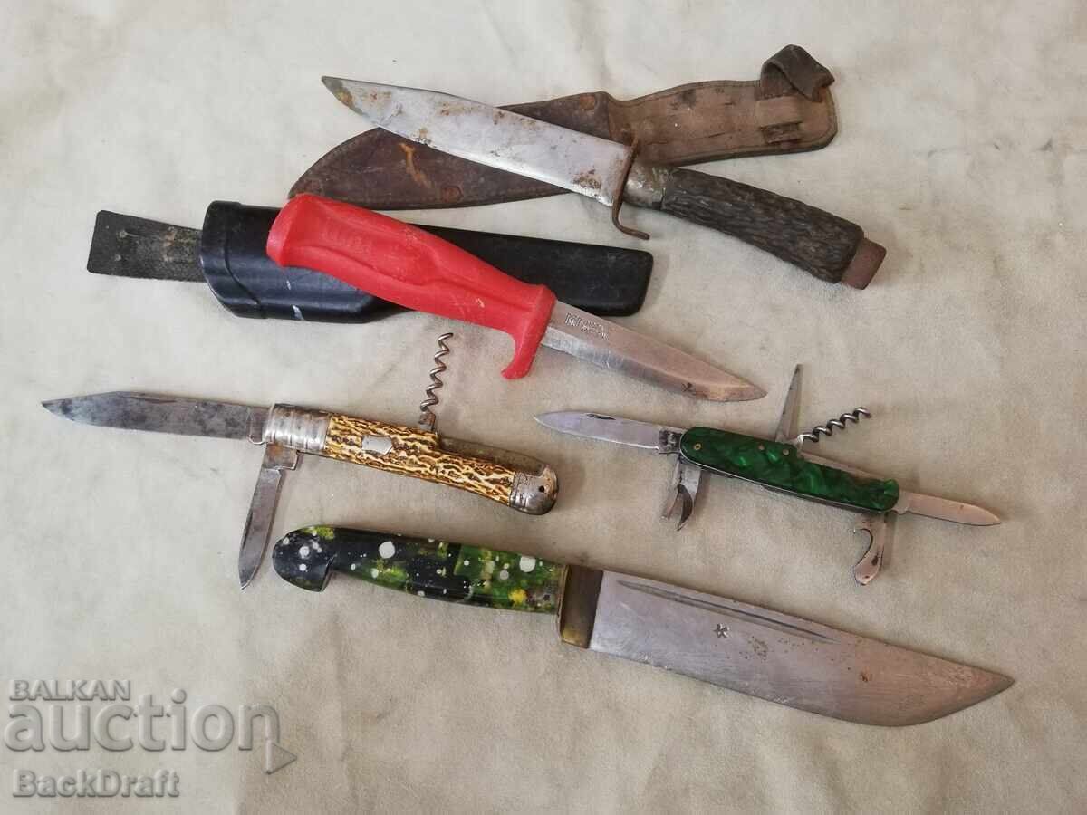 Lot de cuțite de buzunar pliabile vechi, cuțit, lamă, briceaguri