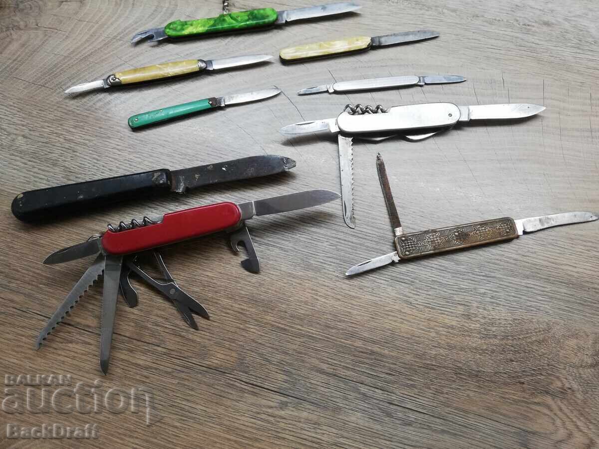 Παρτίδα Παλιά αναδιπλούμενα σουγιάδες, μαχαίρι, λεπίδα, μαχαιράκια - 6 Παρτίδα Παλιά αναδιπλούμενα σουγιάδες, μαχαίρι, λεπίδα, μαχαιράκια - 6