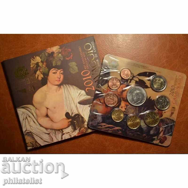 Licitație San Marino 2010 - set euro bancar + 5 euro, 9 monede BU Licitație San Marino 2010 - set euro bancar + 5 euro, 9 monede BU