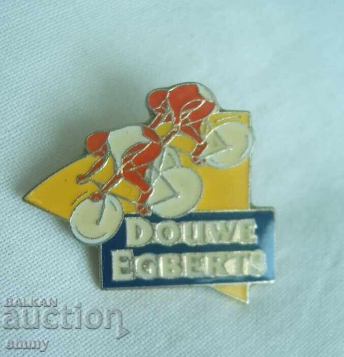 Insignă ciclism - sponsor Douwe Egberts, cafea, Țările de Jos
