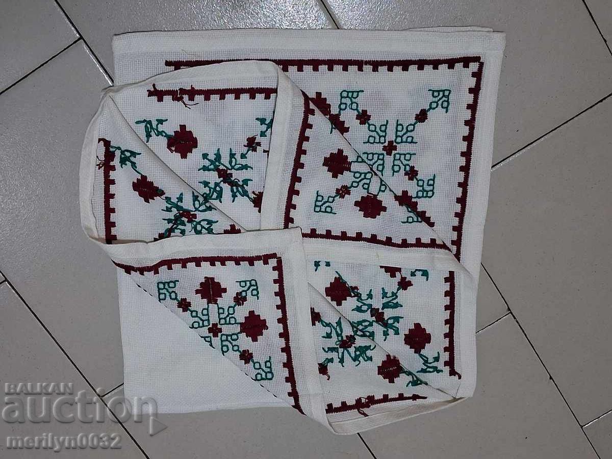 Old embroidered check, tablecloth, milo, Bulgarian embroidery - 6 Old embroidered check, tablecloth, milo, Bulgarian embroidery - 6