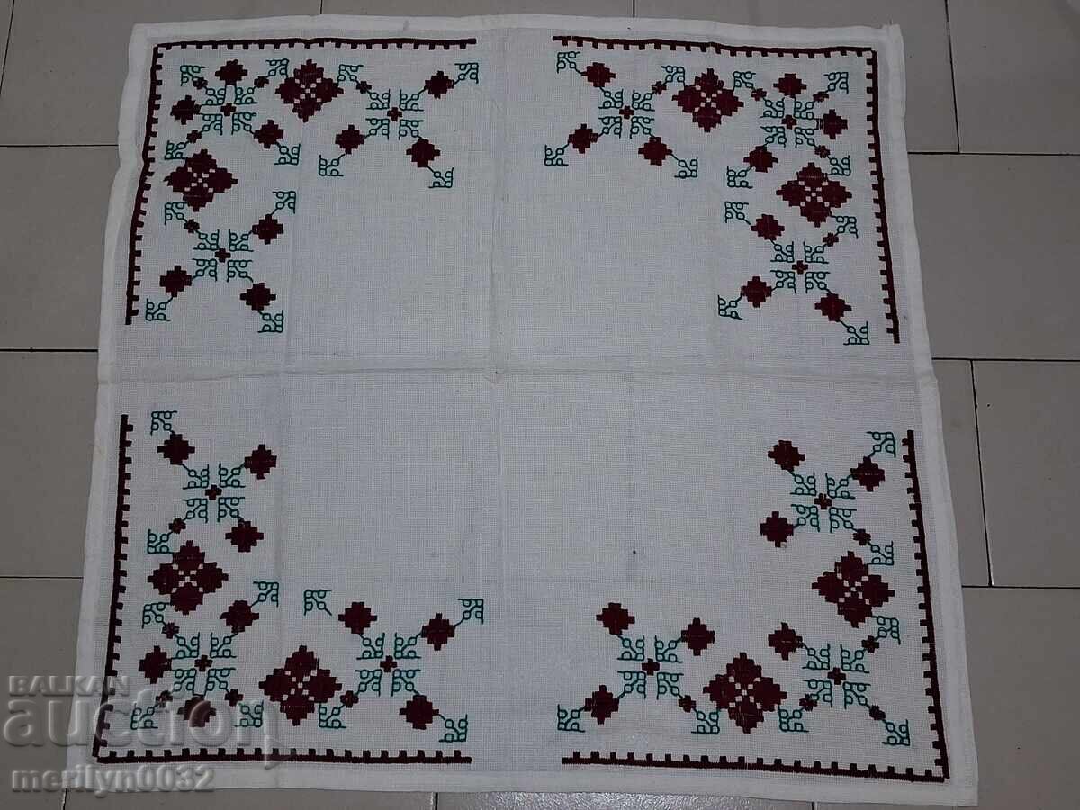 Old embroidered check, tablecloth, milo, Bulgarian embroidery Old embroidered check, tablecloth, milo, Bulgarian embroidery