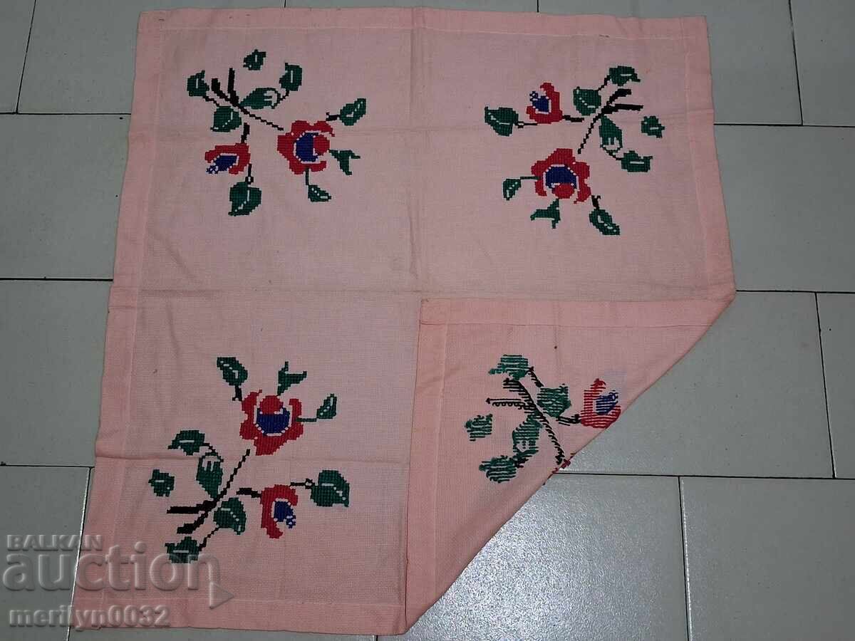 Auction Old embroidered check, tablecloth, milo, Bulgarian embroidery Auction Old embroidered check, tablecloth, milo, Bulgarian embroidery
