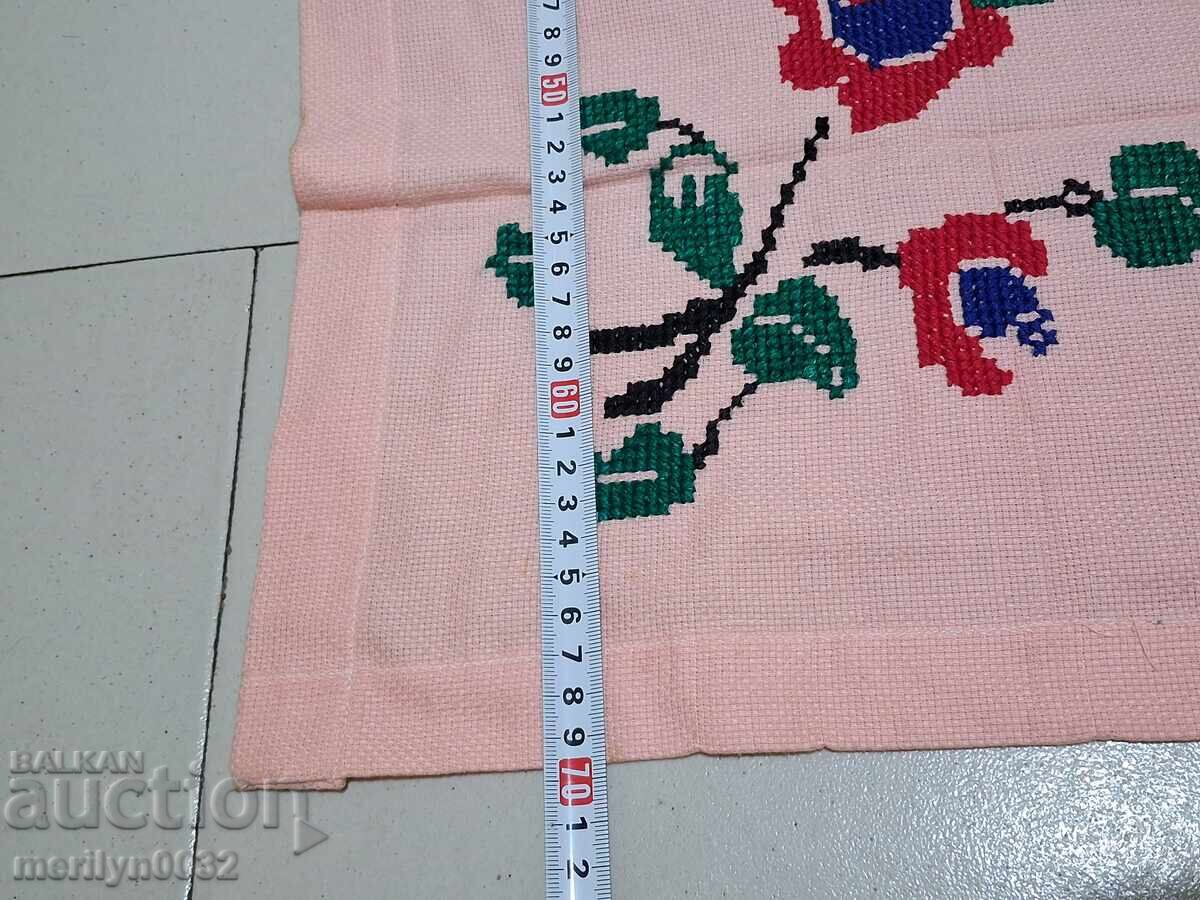 Old embroidered check, tablecloth, milo, Bulgarian embroidery - 5 Old embroidered check, tablecloth, milo, Bulgarian embroidery - 5