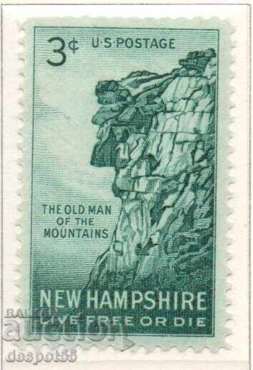 1955. USA. New Hampshire - The Old Man of the Mountain