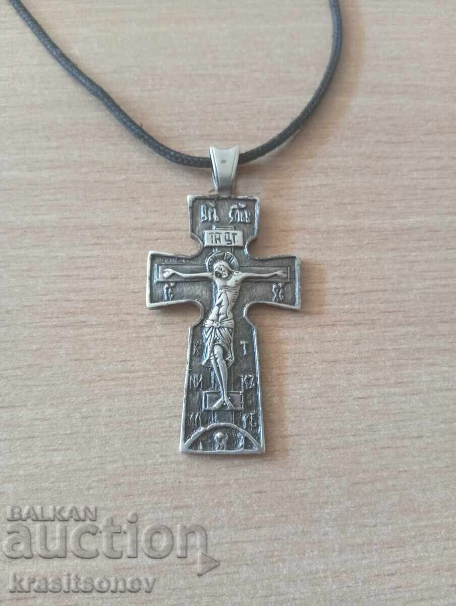 Cruce rusească din argint, față-verso, preoțească Cruce rusească din argint, față-verso, preoțească