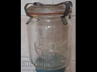 Old German glass jar, 1930s