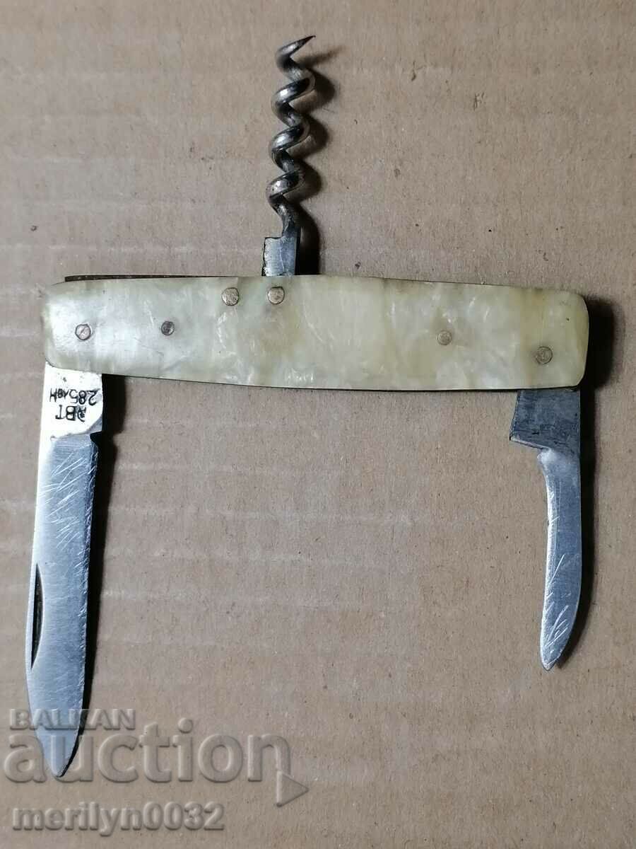 Vintage Soviet pocket knife with hammer and sickle, knife, bottle opener - 6
