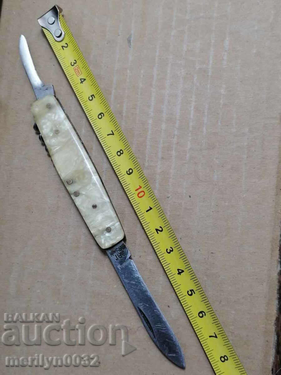 Vintage Soviet pocket knife with hammer and sickle, knife, bottle opener - 7