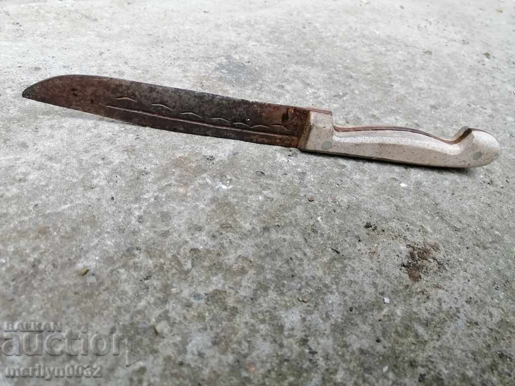 Licitație Vechiul măcelărar forjat fără cuțit de pumnal kulak