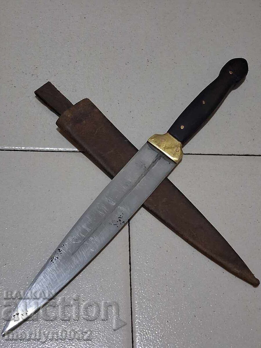 Old dagger with sheath double-edged knife, blade with price € 49.90 | 97.60 BGN
