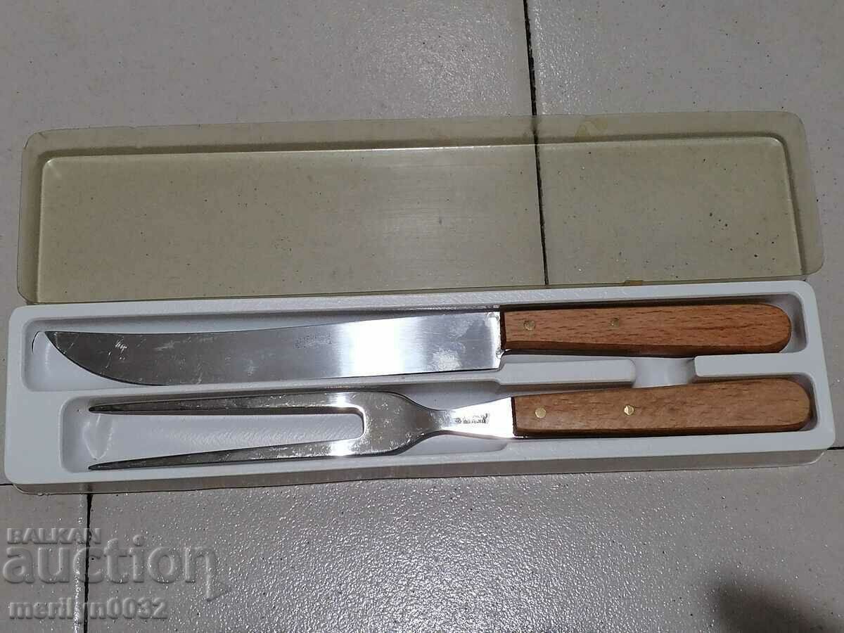 Set cuțit și furculiță Soc Ciocan și seceră Lamă Veliko Tarnovo Set cuțit și furculiță Soc Ciocan și seceră Lamă Veliko Tarnovo