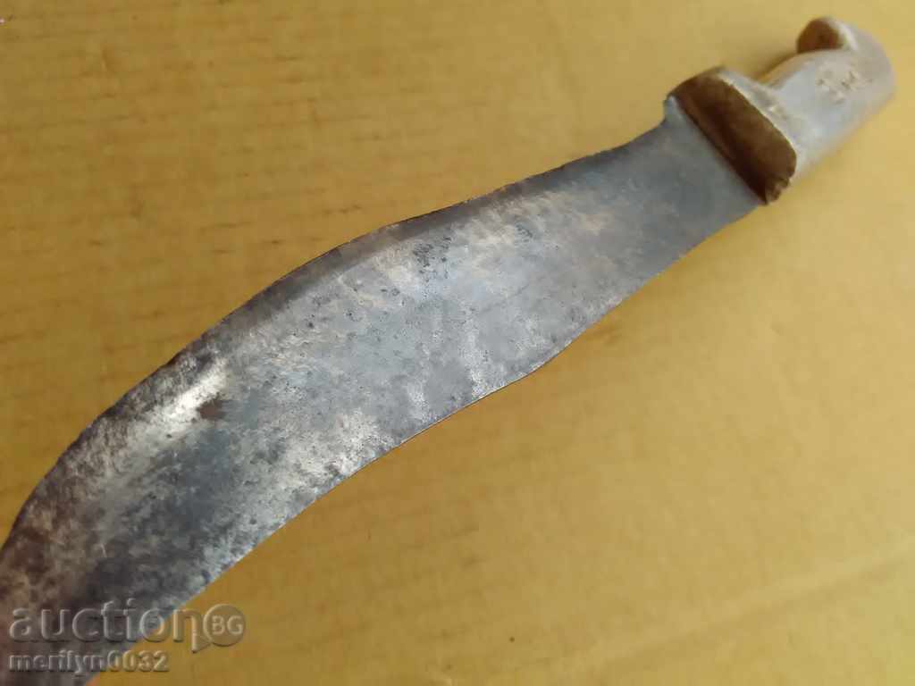 Cuțit de măcelar vechi, numele măcelarului, karakulak, mâner pumnal, 34 cm - 7