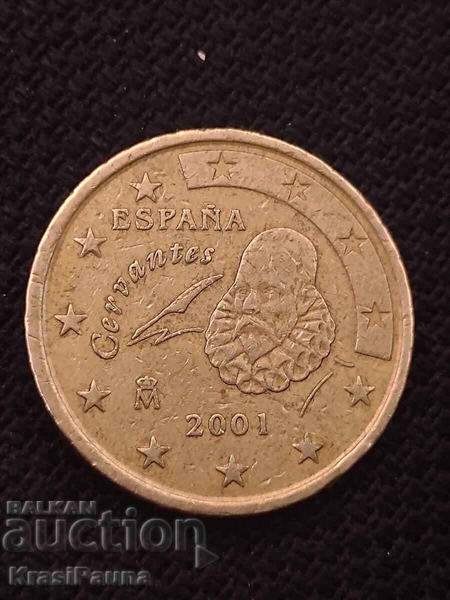 Miguel de Cervantes și Marcus Aurelius 50 cenți