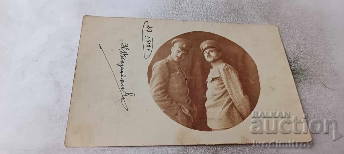 Fotografie Sergent și soldat pe front 1918 Primul Război Mondial