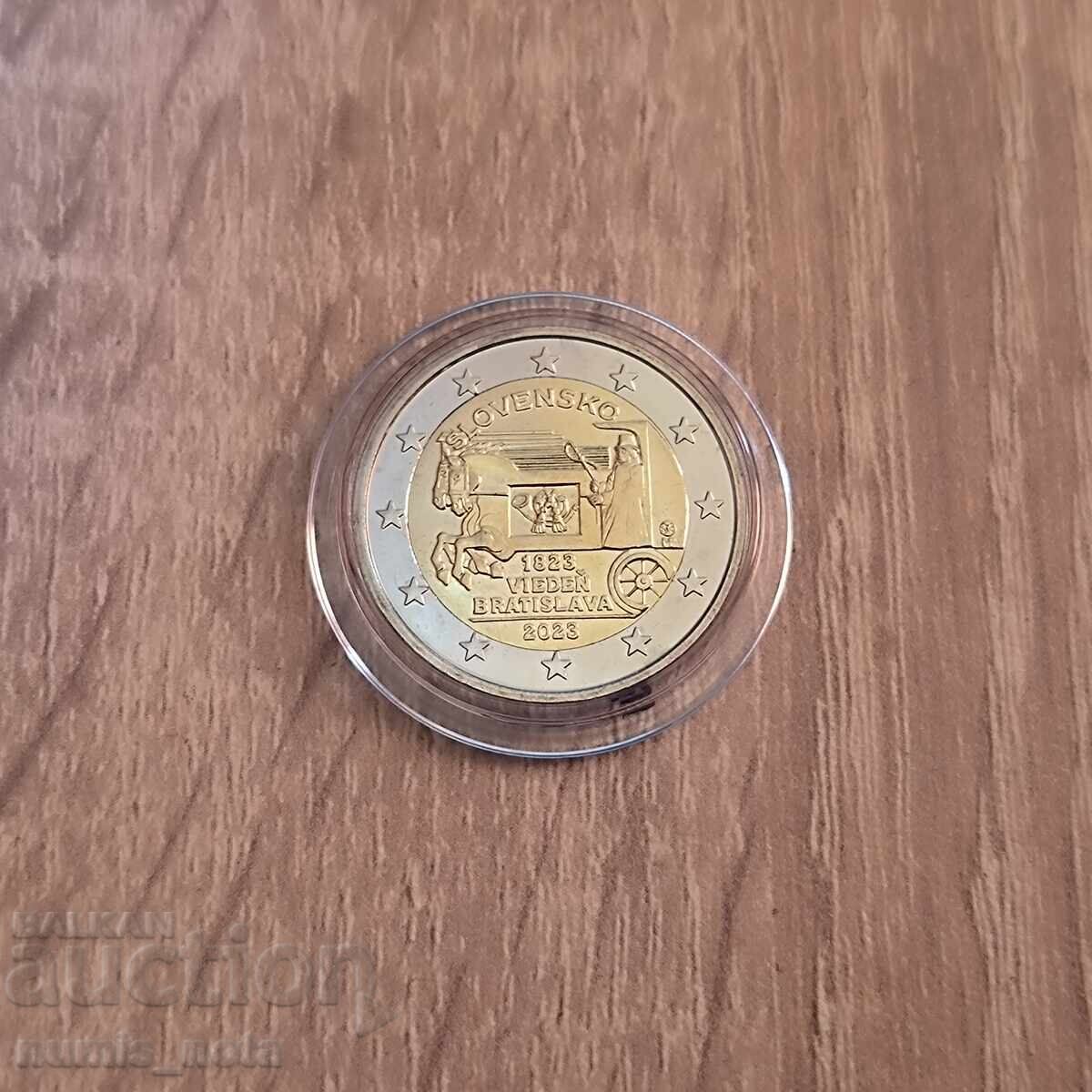 Slovacia 2 euro 2023 Poșta Cailor Viena - Bratislava Slovacia 2 euro 2023 Poșta Cailor Viena - Bratislava