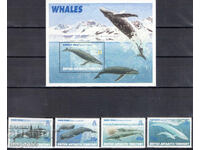 1996. British Antarctic Territory. Whales + Souvenir Sheet