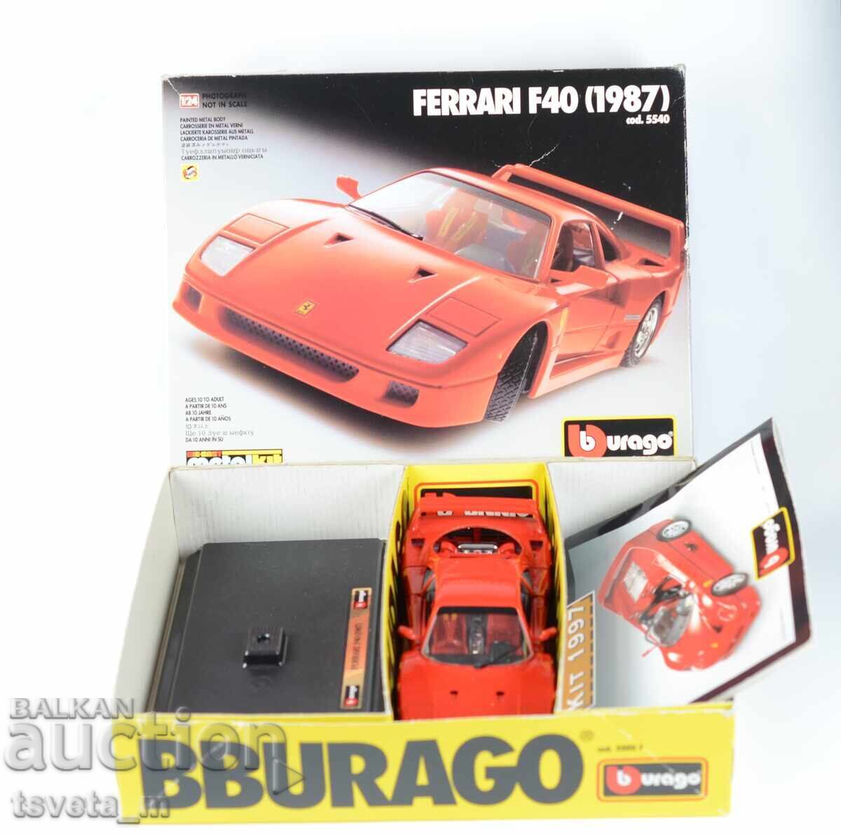 Bburago Ferrari F40 kit de asamblare scară 1:24 Bburago Ferrari F40 kit de asamblare scară 1:24