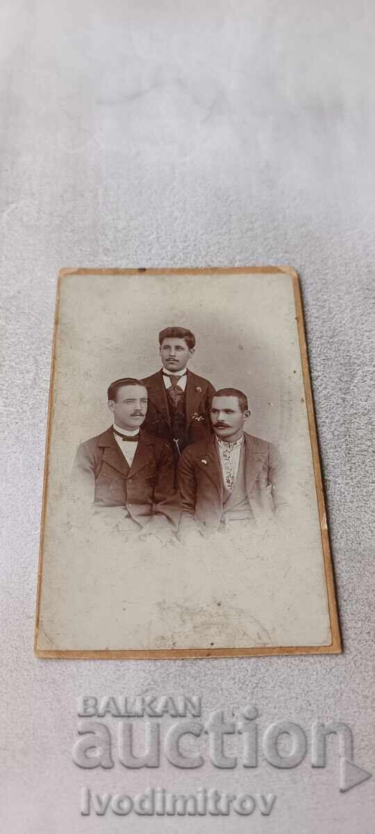 Fotografie Trei tineri cu mustață Carton Fotografie Trei tineri cu mustață Carton