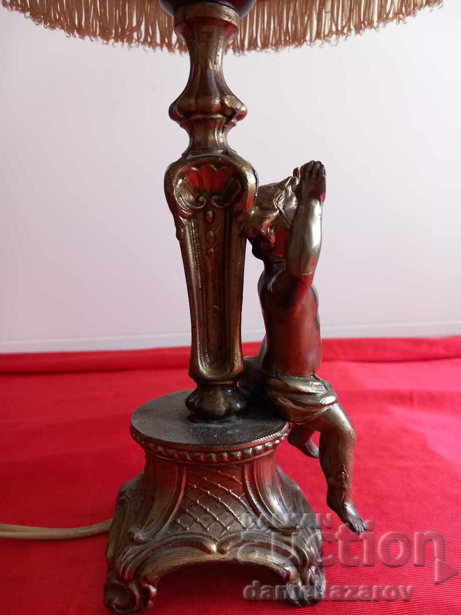 Licitație Lampă veche barocă din bronz HERUVIM, Îngeraș