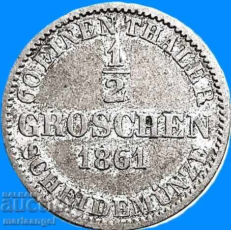 Livrarea Germania 1/2 groschen 1861 Braunschweig argint Livrarea Germania 1/2 groschen 1861 Braunschweig argint