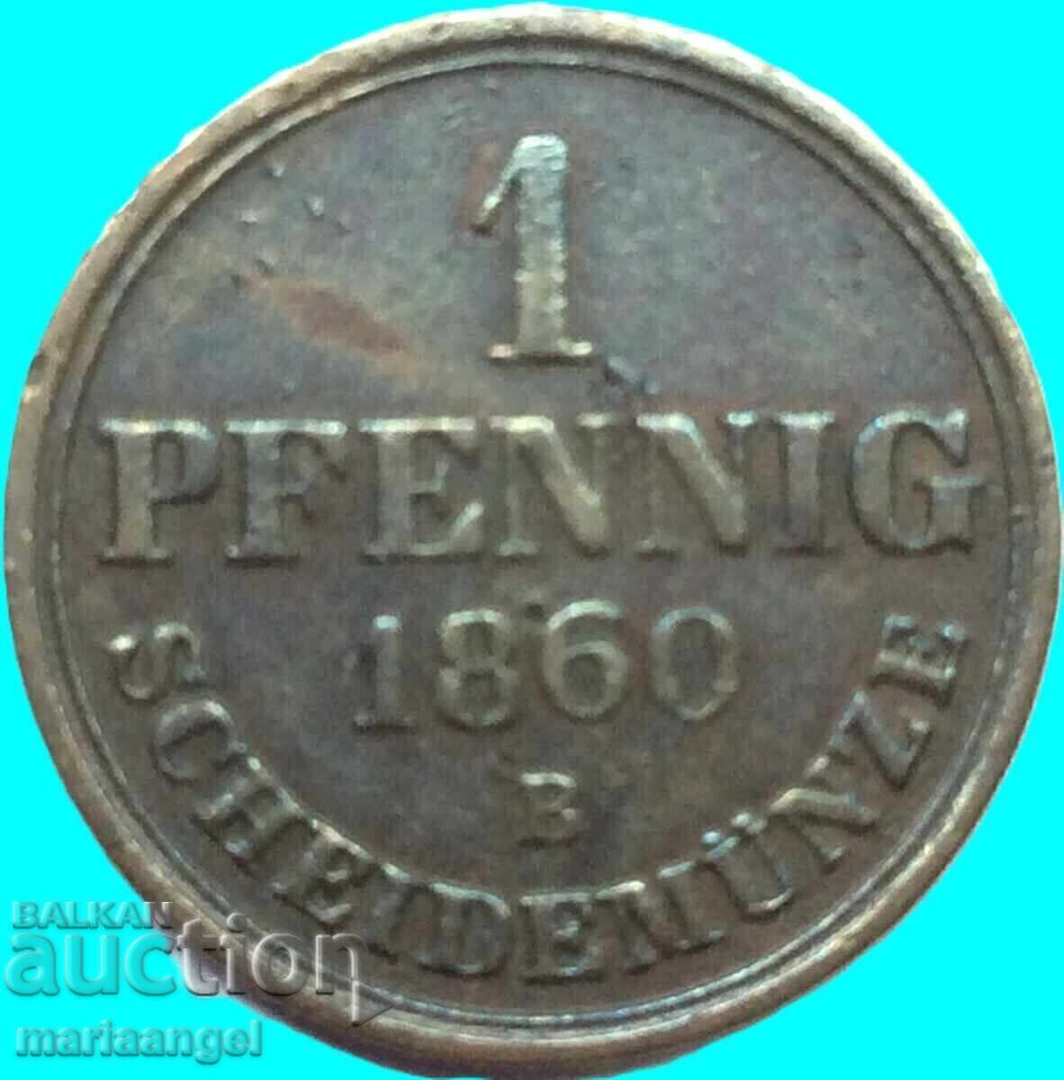 Παράδοση 1 pfennig 1860 Γερμανία Ανόβερο Παράδοση 1 pfennig 1860 Γερμανία Ανόβερο