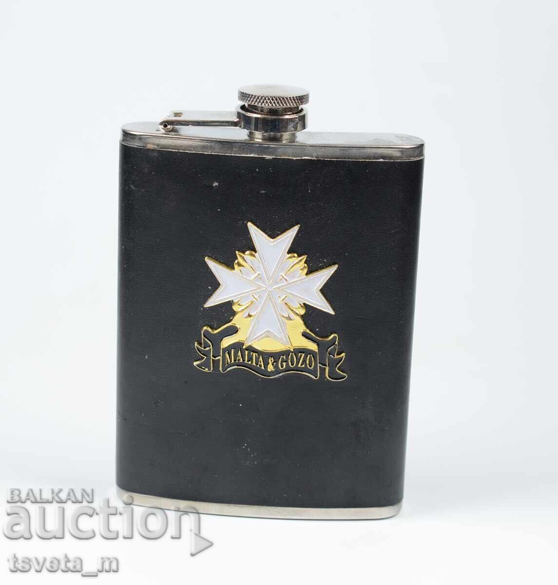 Μεταλλικό παγούρι για αλκοόλ MALTA & GOZO 8 oz / 230 - 240 ml