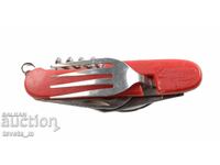 Tourist pocket knife with FORK AND SPOON