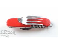 Tourist pocket knife with FORK AND SPOON