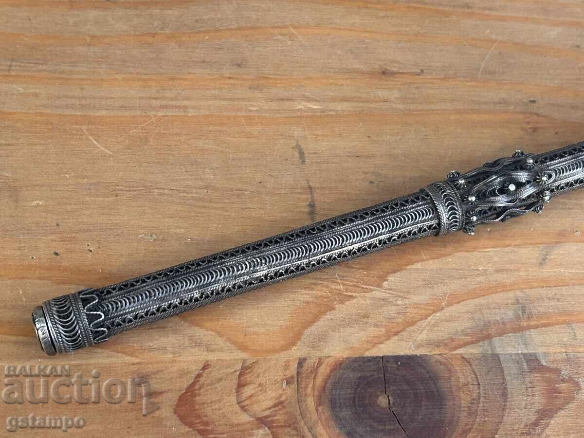 Țigară Otomană / Argint / 22,5 cm / Filigran Granulație - 6