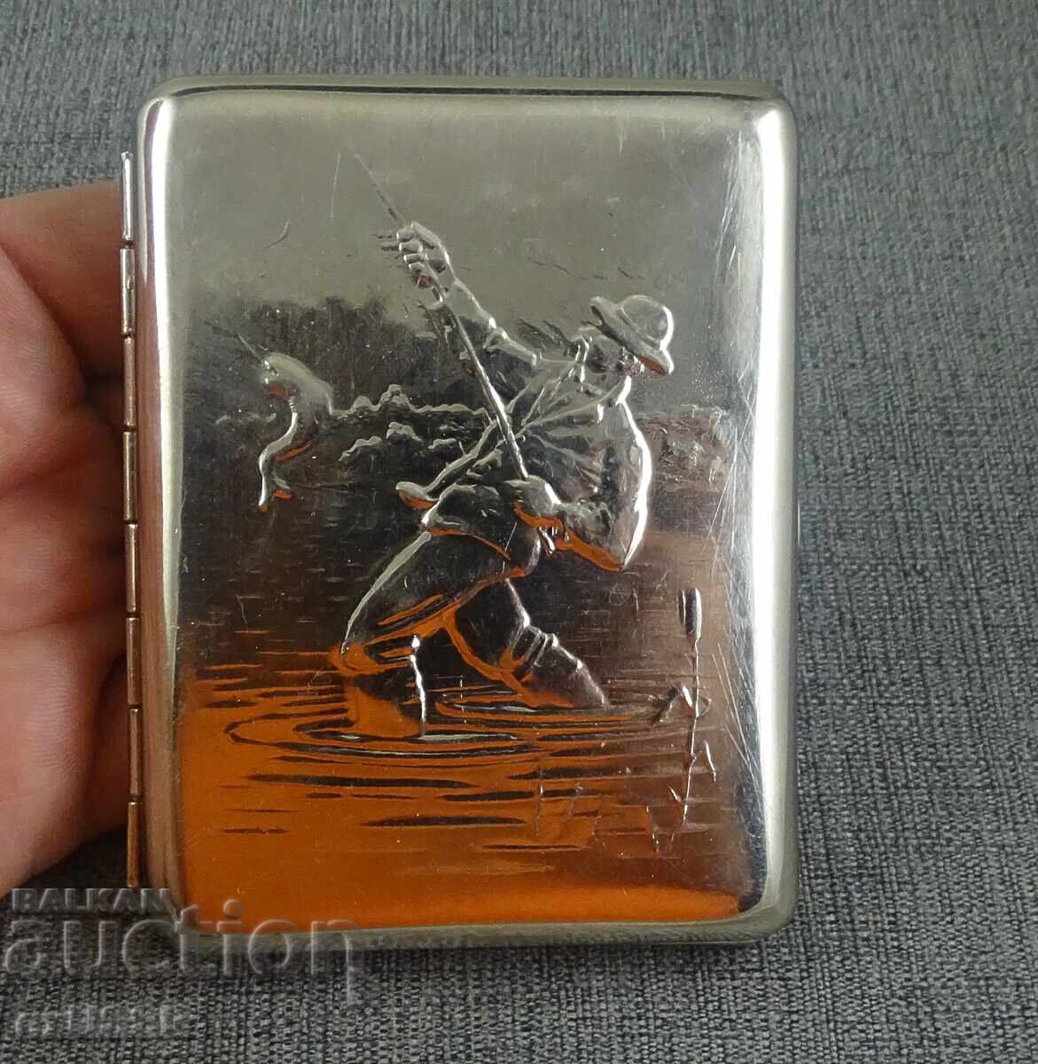 Auction  Vintage Russian USSR cigarette case with fisherman fishing