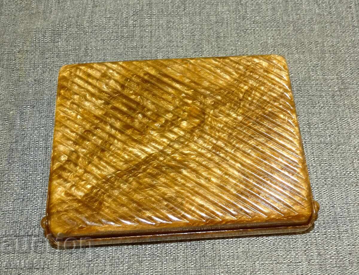 Delivery of Vintage Russian USSR cigarette case with Russian troika, celluloid