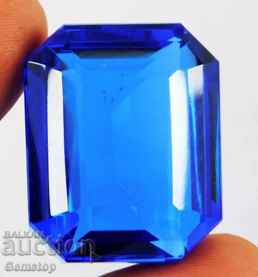 Auction  NR! 128.65ct natural tanzanite emerald cut cert. OMGTL from 1c!