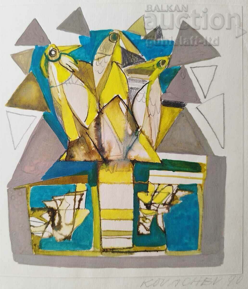 Painting, abstraction, art. Georgi Kovachev-Grishata, 1990 - 4 with price € 65.00 | 127.13 BGN