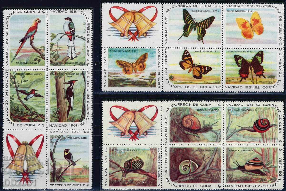 Κούβα 1961 - πανίδα πουλιά πεταλούδες MNH