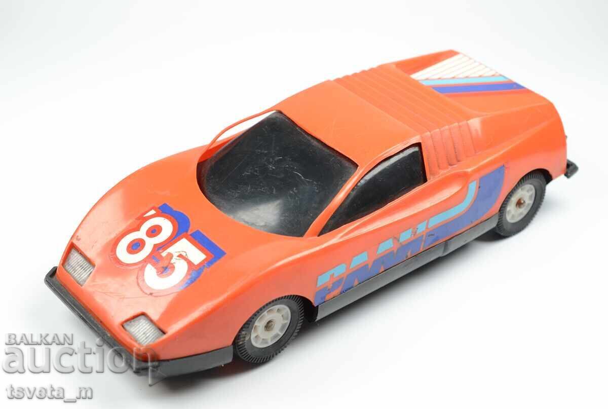 Plastic racing car RALLY children's toys, socialist era