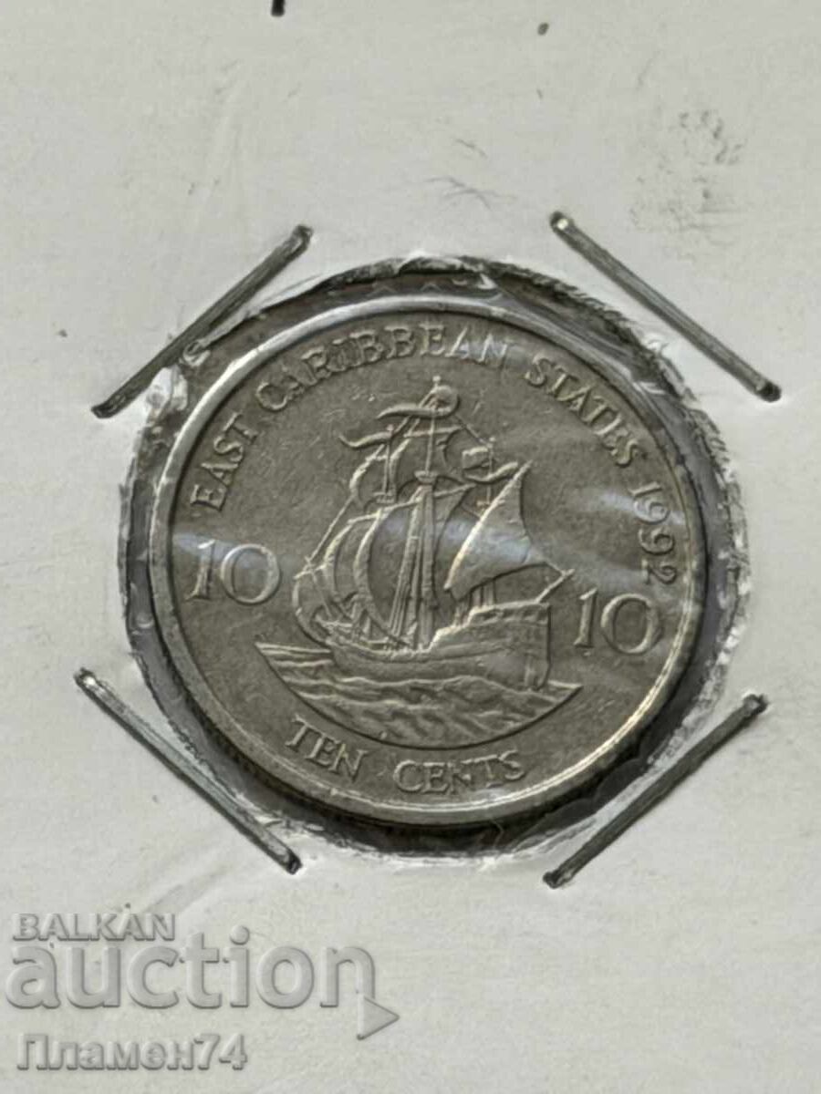 10 σεντς 1992 Ανατολική Καραϊβική 10 σεντς 1992 Ανατολική Καραϊβική